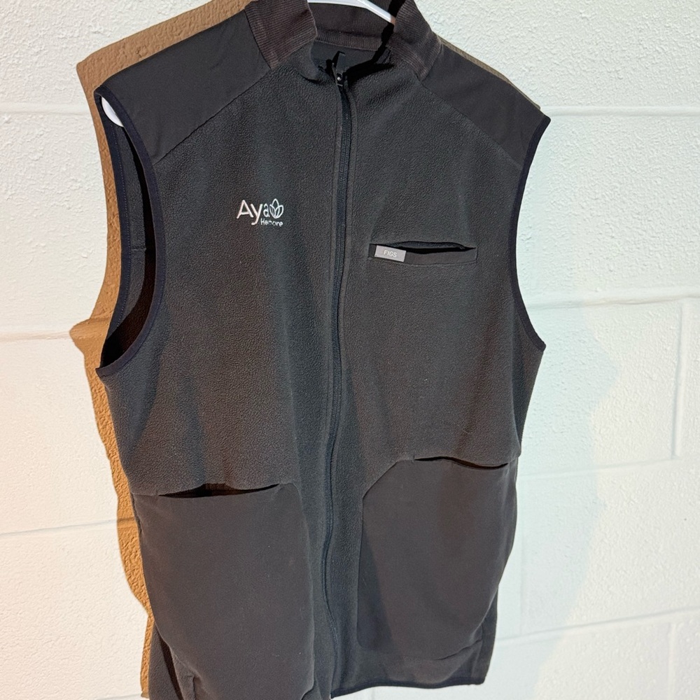 Figs Black Zip-Up Vest